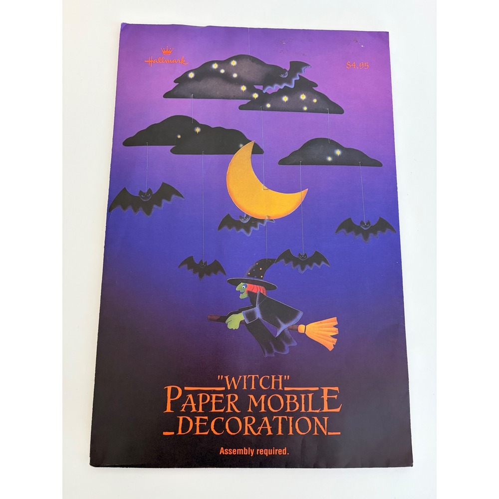 Vintage Hallmark Halloween Flying Witch Mobile With Original Packaging‎